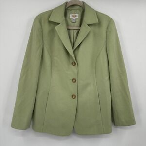 Talbots Women's Light Green Wool Cashmere Blend‎ Blazer Jacket Size 12